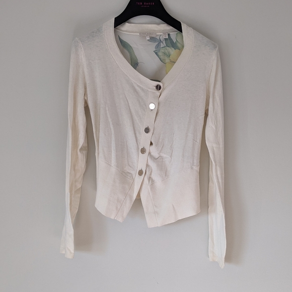 Ted Baker Natural Ciceli Floral Cardigan - Picture 3 of 10
